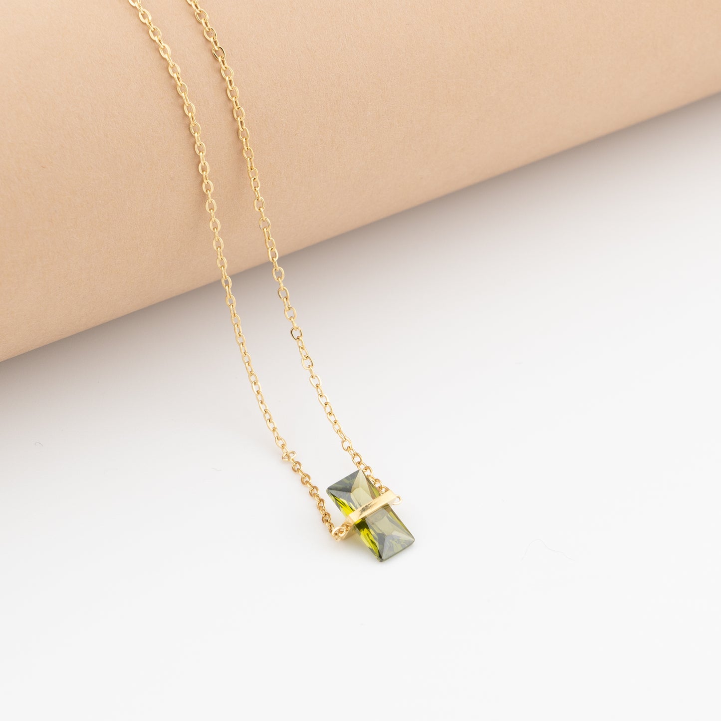 Faux Fortune Solitaire Pendant Necklace