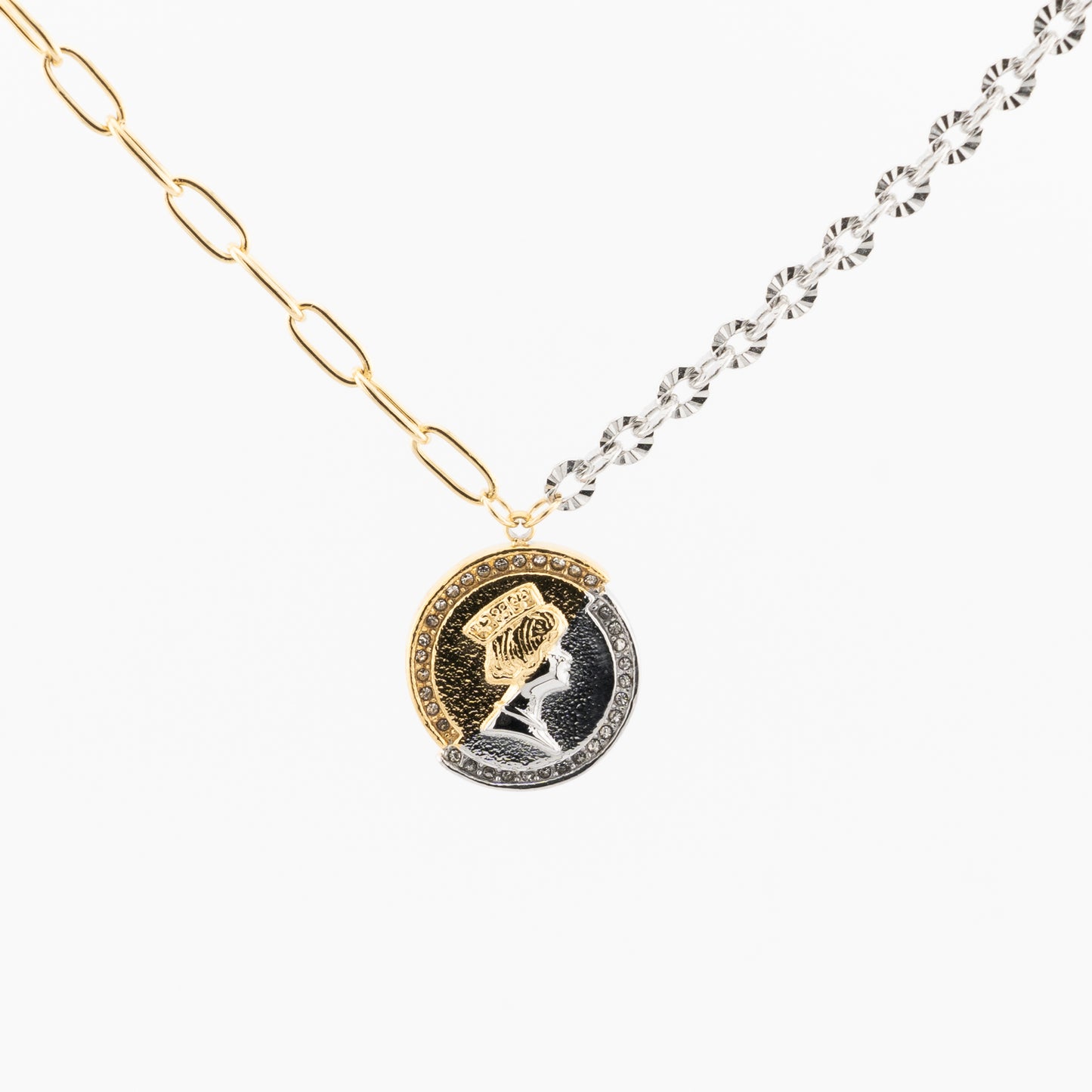 18k gold plated stainless steel coin pendant from mamie pink