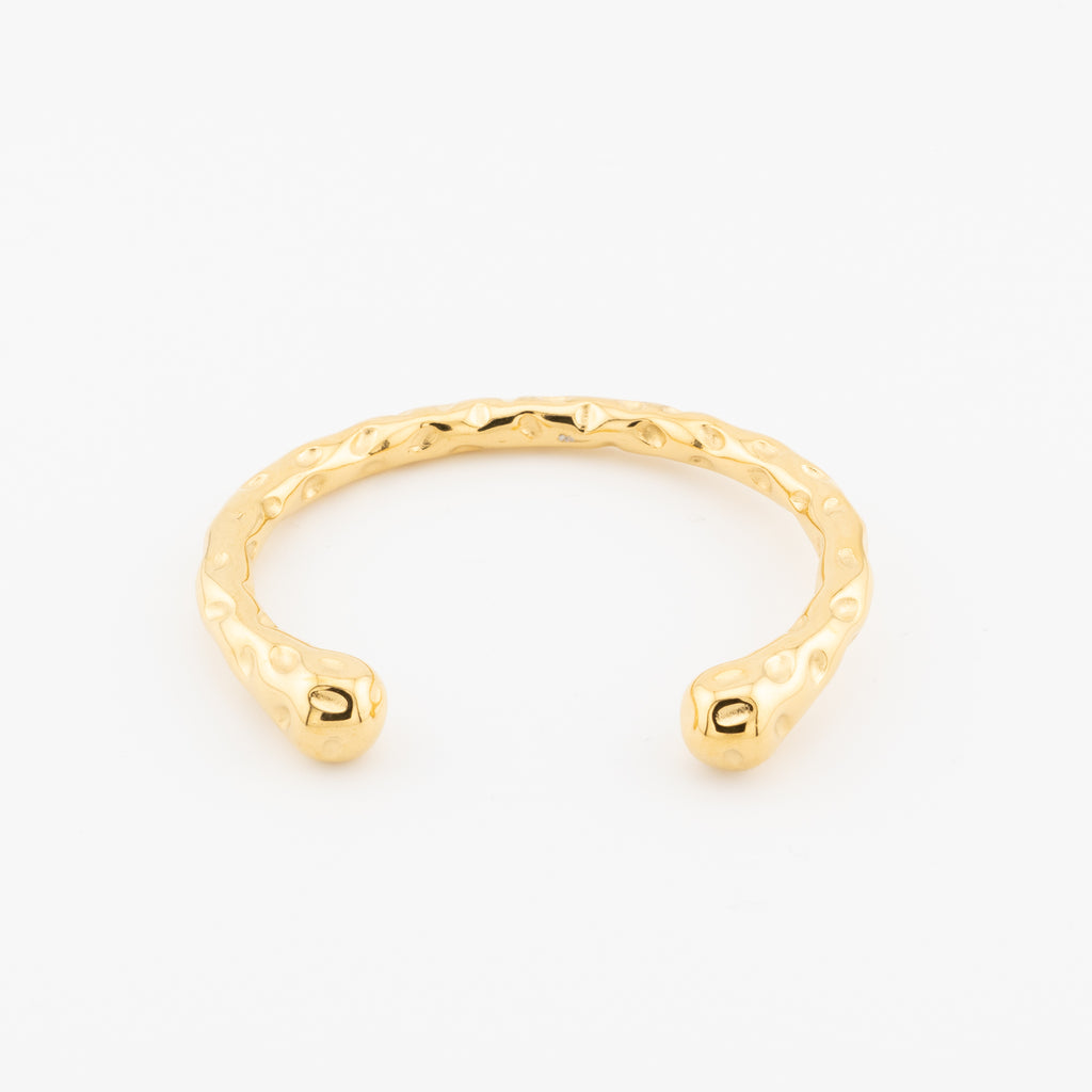 Gold plated stainless steel cuff for men new york
