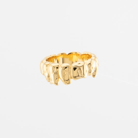 18k gold plated stainless steel teeth ring mamie pink