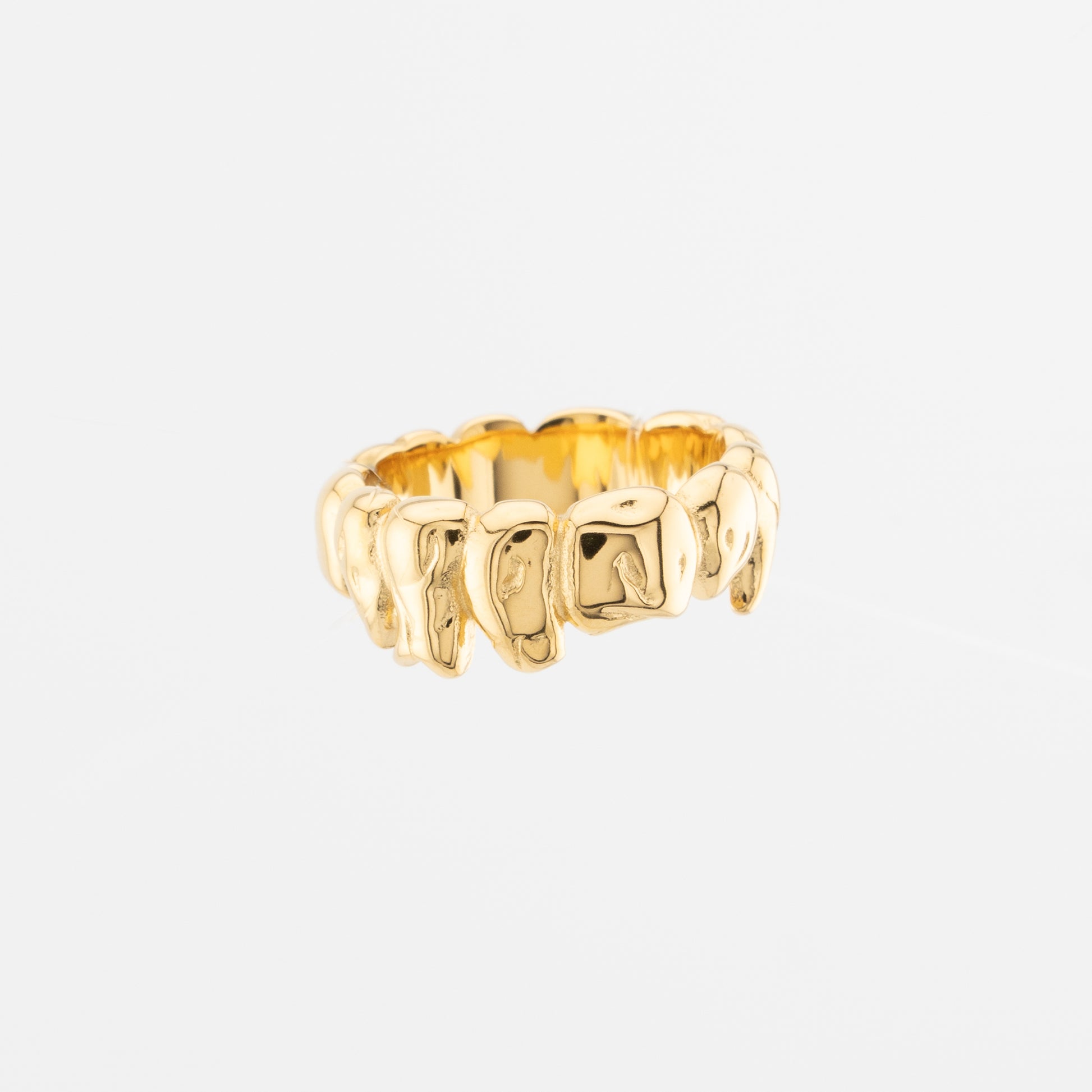 18k gold plated stainless steel teeth ring mamie pink