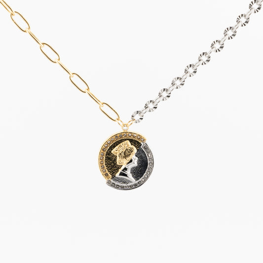 18k gold plated stainless steel coin pendant from mamie pink 